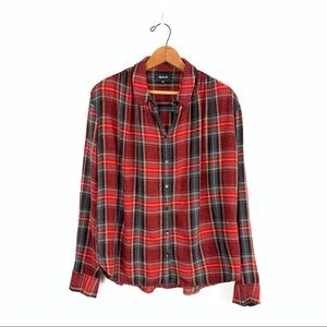 Madewell Long Sleeve Tartan Plaid Shirt Size L